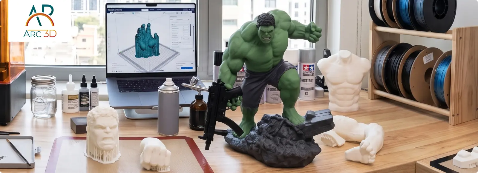 3D printed cosplay props and character models