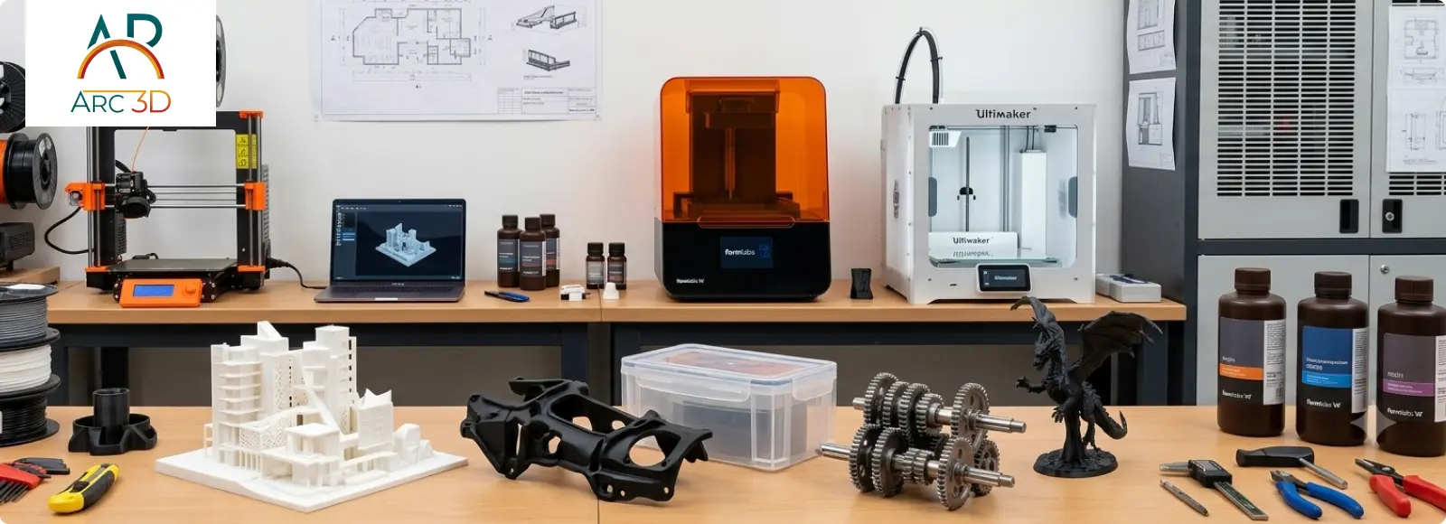 PLA vs ABS vs PETG vs Nylon vs Resin 3D printing material comparison